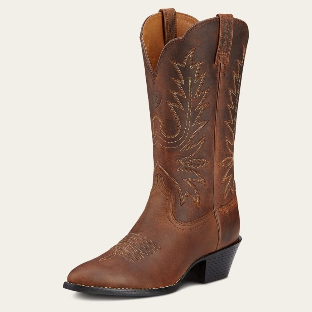 Ariat® (Women's 6.5 B) Heritage™ R Toe Western Boot in Distressed Brown - $180